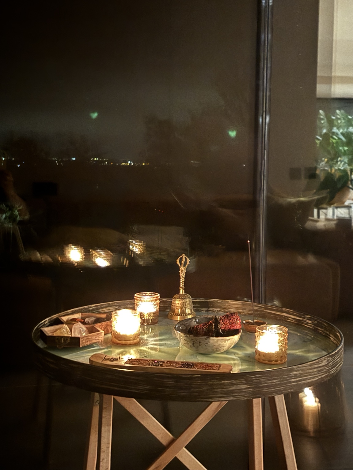 Ritual altar with candles